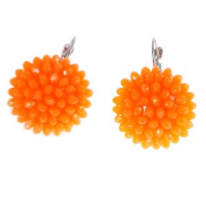 Visiace náušnice – Kvet koralu (Oranžový Neon)