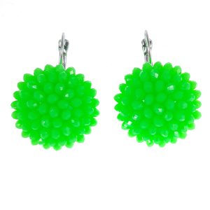Visiace náušnice – Kvet koralu (Zelený Neon)