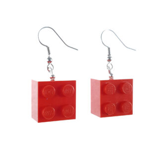Náušnice LEGO kocka červená