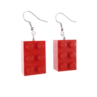 Náušnice LEGO kváder červený