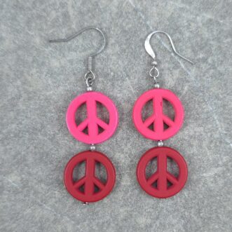Náušnice Peace & Love Duo